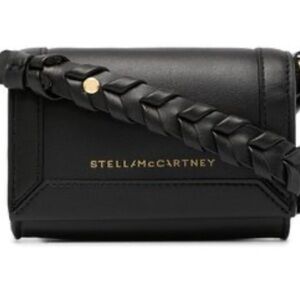NWT STELLA MCCARTNEY BLK LEATHER PHONE/CARD Crossbody